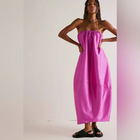 emma strapless maxi dress MORE TO COME Emma Strapless Maxi Dress in Chocolate